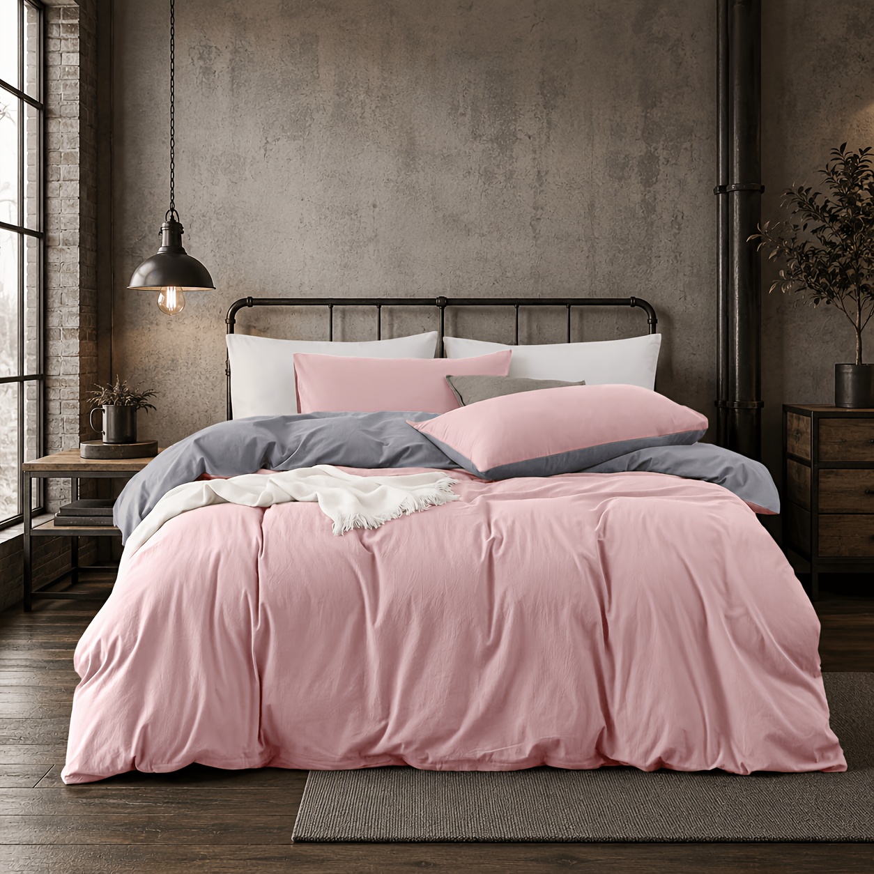 Image of Bedding Reversible Duvet Cover Set, 2/3pcs Bed -friendly Bedding With Zipper Closure, 4 Corner Ties, Machine Washable At 95°c, -tex Certified, , Multiple Sizes And Color Options Bed Cover