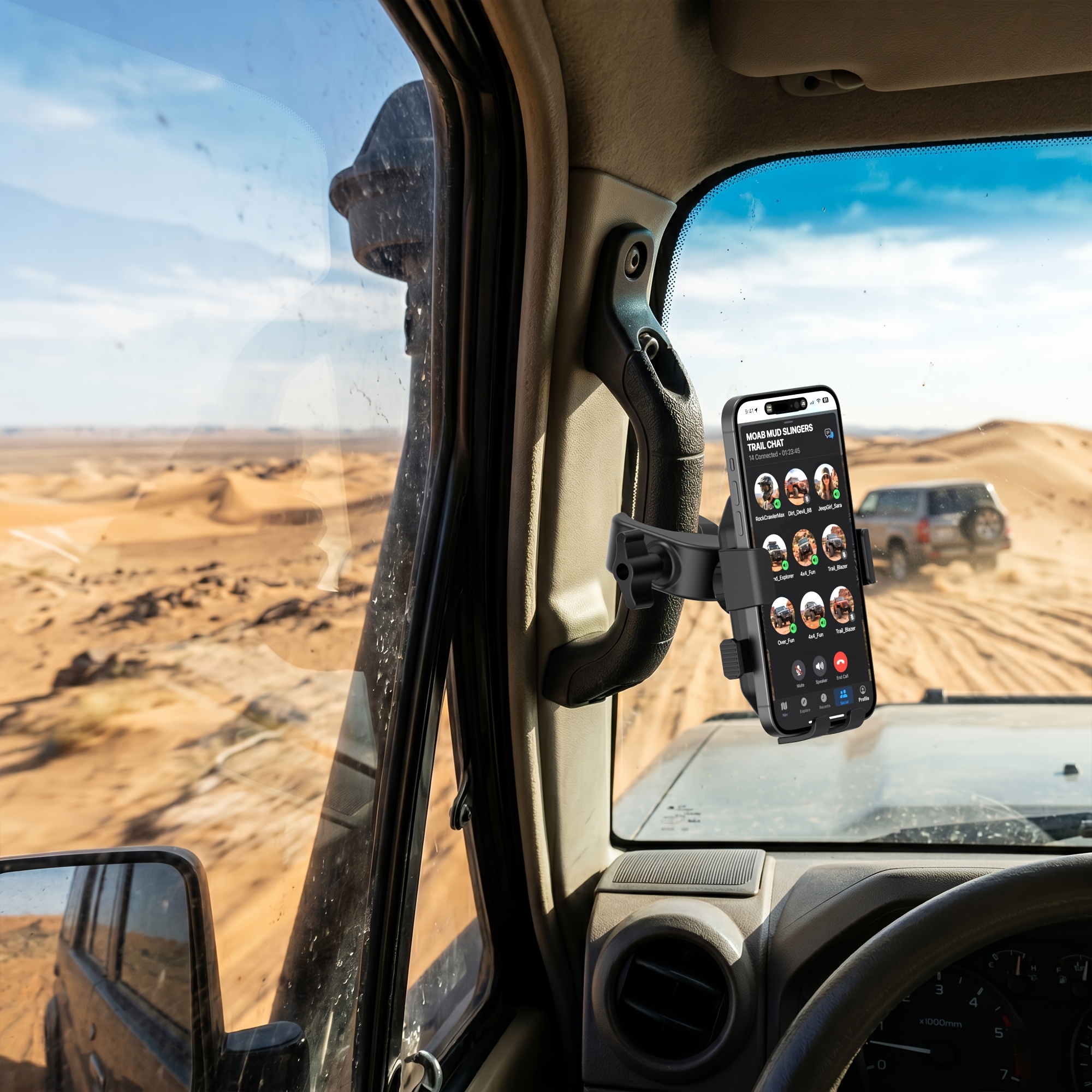 TEMU Heavy Duty Off-road Phone Mount For Truck, Suv & Forklift, Anti-shake Car Phone Holder, Navigation Stand For Rugged Driving & Work Vehicles