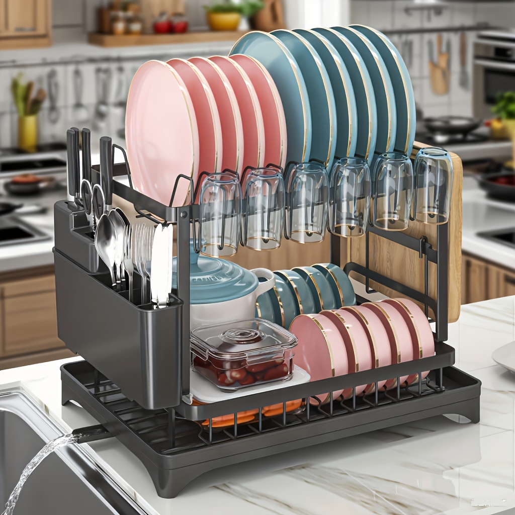 1  Tier Kitchen Drainage Rack & Cutlery Rack Anti-Rust   Kitchen Storage Equipment & Storage Rack Dish Rack Dish Rack Dish Rack Plate Rack Knife & Fork Rack -   Small Kitchen Dishwashing Equipment   The Countertop Dry, Neat And  , Easy to Disassemble And Clean, Kitchen Draining Stand, Stainless Kitchen Utensil Drying Rack, Stainless Dish Drying Rack, Dish Drying Rack For Kitchen, Kitchen Accessory
