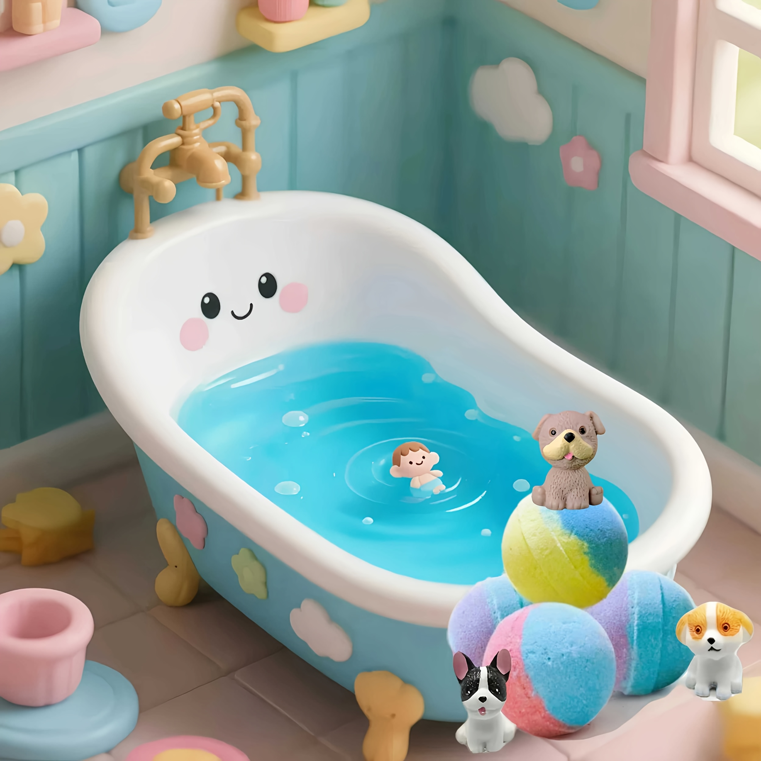 Random Bath Bomb Gift Bag with Surprise Puppy Inside, 4/6pcs