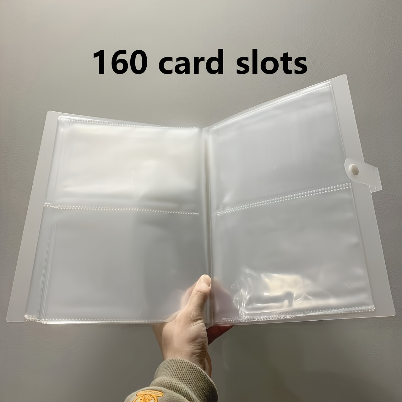 Image of 80/160 Grid Large Transparent Plastic Folder With Snap Closure - 20.5 X 28cm (8.07 X 11.02 Inches) - Ideal For Postcards, Stickers, Photos, Stamps & Cutting Dies - Office Storage Essential