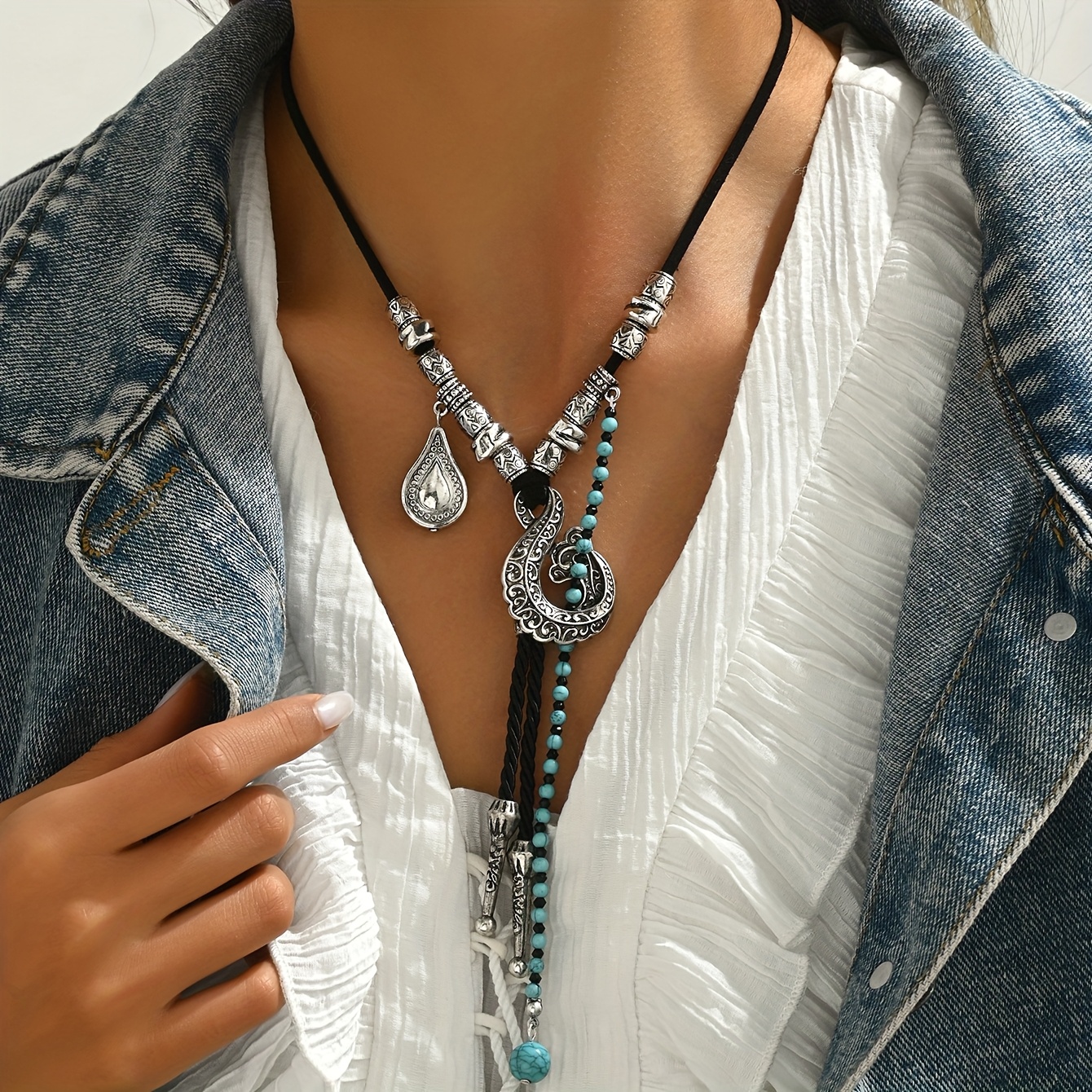 Women's Vintage Bohemian Geometric Bead Necklace