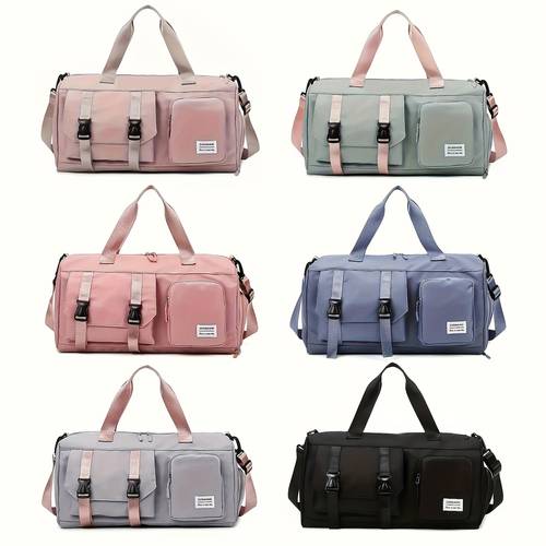 a lightweight multifunctional travel bag tote bag with large capacity versatile shoulder and crossbody tote bags featuring dry wet pockets and double sided pockets suitable for portable sports fitness and travel luggage storage