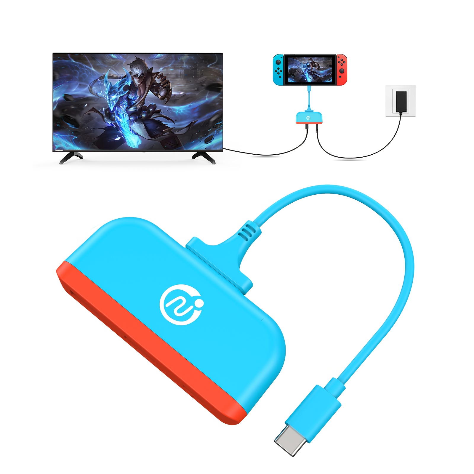 TEMU Docking Station For Switch, Designed For Tv Use, Featuring A Type C To 4k Hdtv Adapter. This Portable Charging Dock Is Suitable For Switch, For