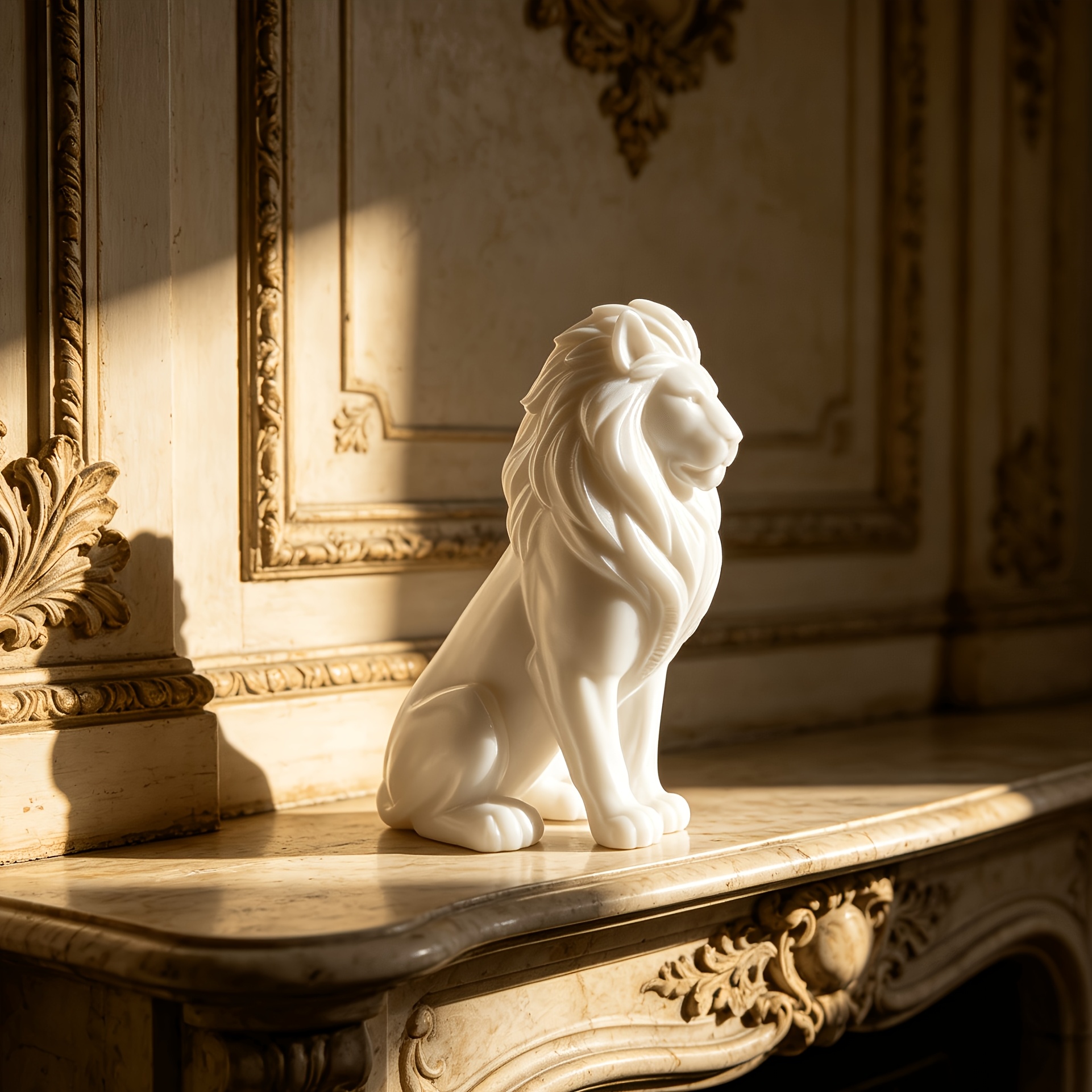 TEMU Lion Sculpture Animal Statue Home Decor Small Ornament Desk Decor Tabletop Figurine Living Room Bedroom Office Bookshelf Decor Creative Craft Gift Decoration
