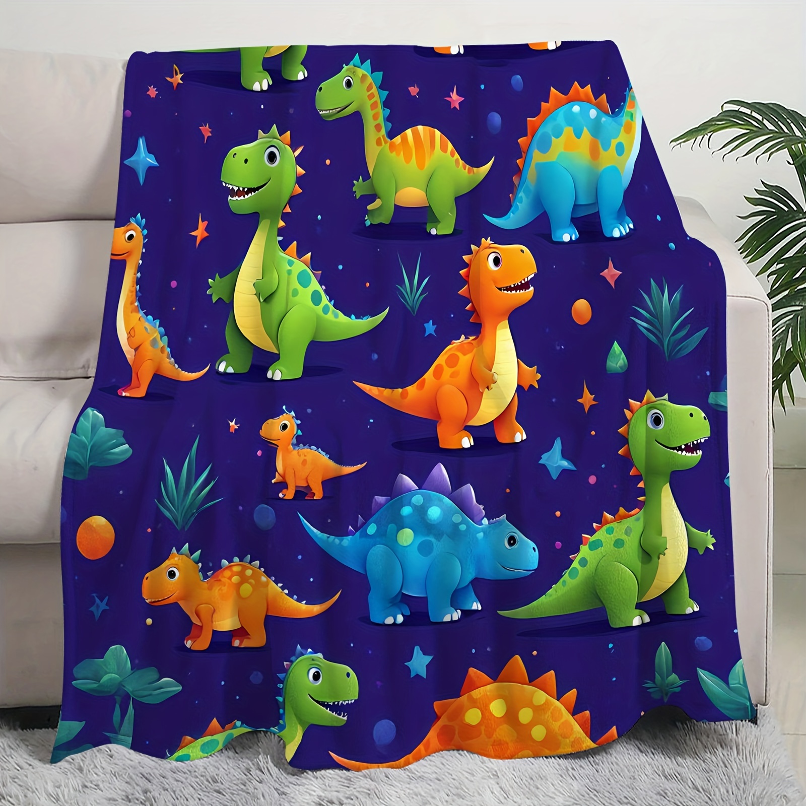 dinosaur paradise fleece blanket cozy and versatile for   details 1