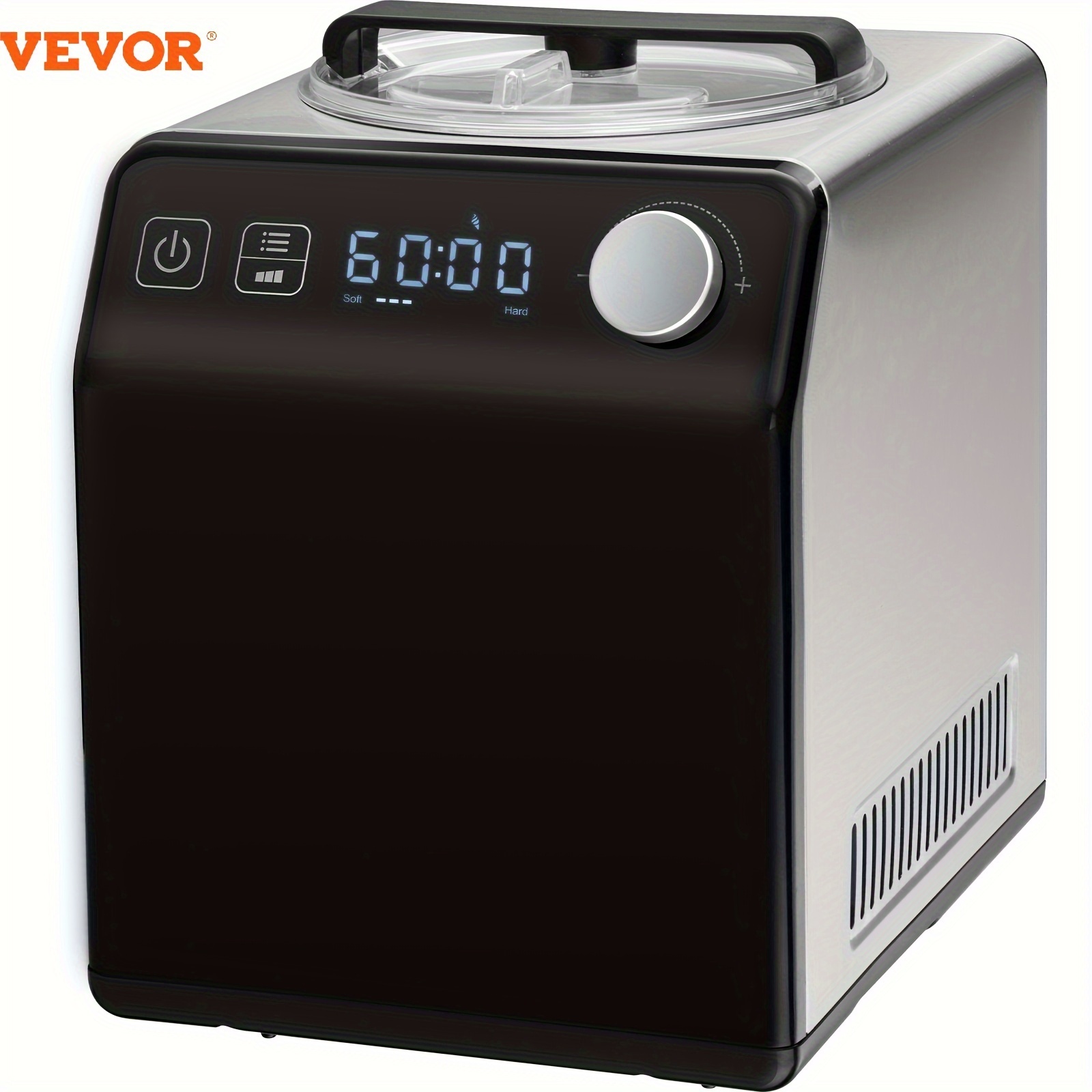 

Vevor Upright Automatic Ice Cream Maker With Built-in Compressor, Stainless Steel Electric Maker, 2 Quart No Pre-freezing Fruit Yogurt Machine, 4 Gelato Maker With Digital Display & Timer