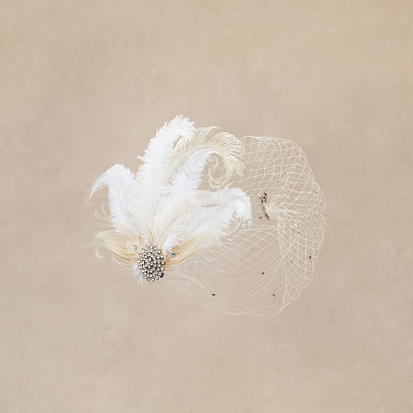 veil fascinator hat women feather fascinators hair clip - Temu display picture 3