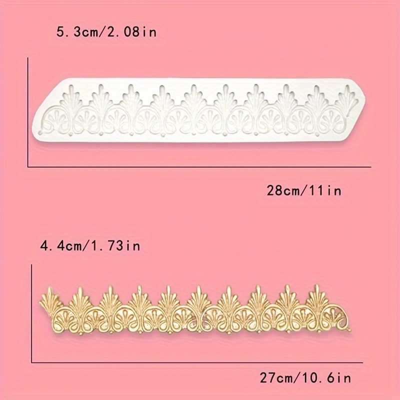 1pc, Baroque Scroll Relief Garland Fondant Mold, 3d Silicone Mold, Candy Mold, Chocolate Mold, For Diy Cake Decorating Tool, Baking Tools, Kitchen Accessories