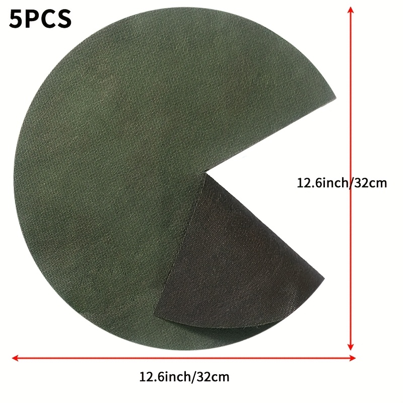 5pcs Of Green And Black Non-woven Fabric Tree Weed Cover Circular Weed Barrier Pads, Which Can Weed Growth And Protect Plant . Suitable For Potted Plants, Landscapes, Gardens And Other Trees