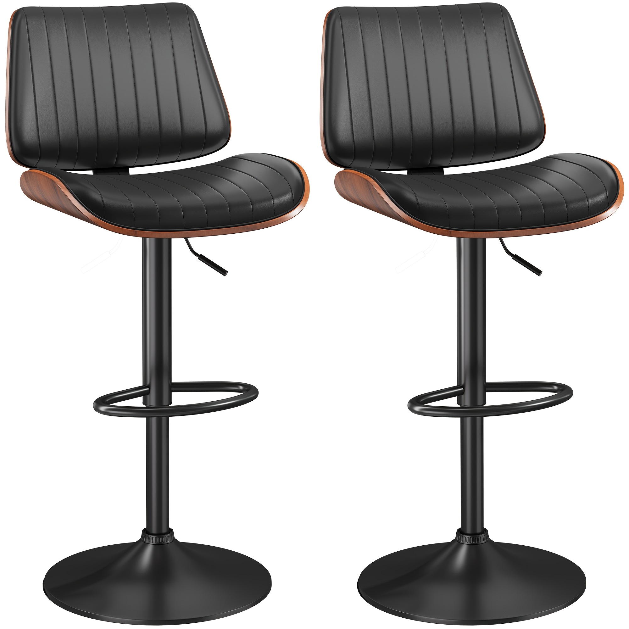 bar stools set of 1 2 armless adjustable swivel barstools pu leather kitchen counter height barstools kitchen counter height barstools with back support for dining room kitchen and living room Product details 10