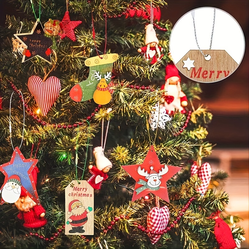 200 Pcs Christmas Ornament Hangers String Snap Locking Ropes