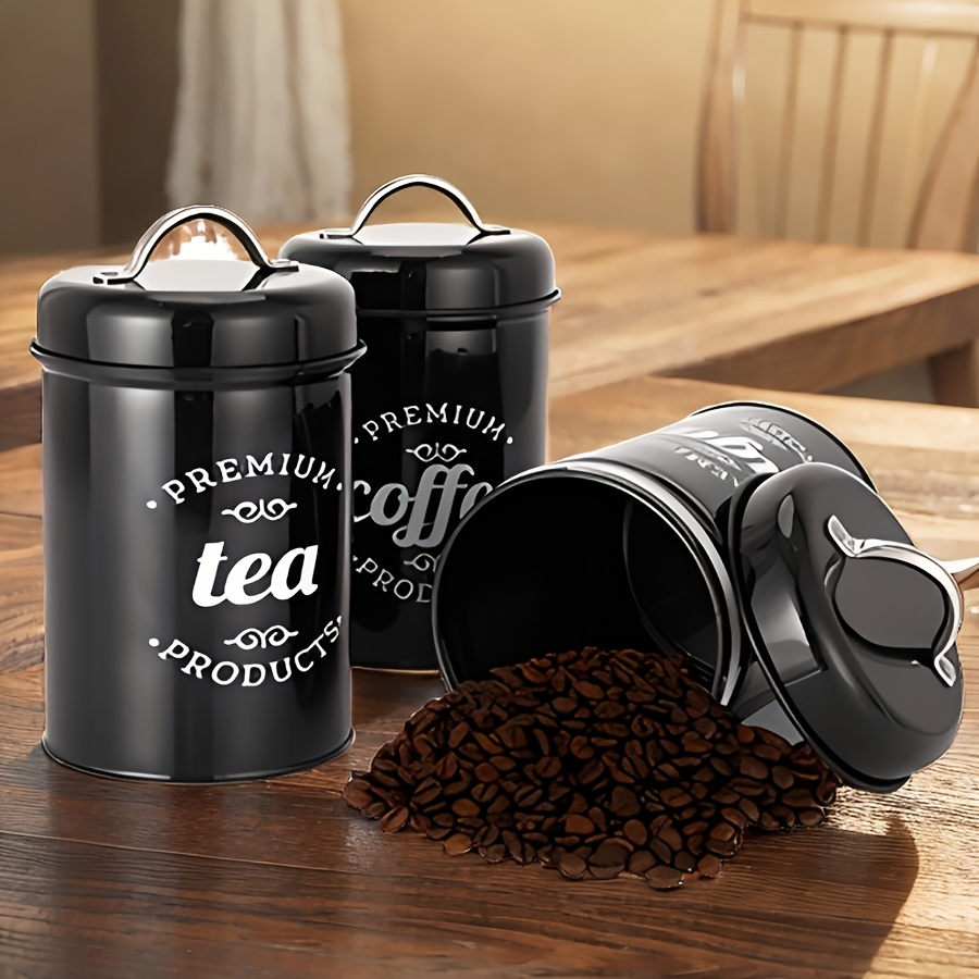 Kitchen Storage Jars Kitchen Canisters White Tea Coffee Sugar Set