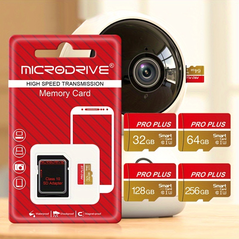 

Microdrive Pro Plus Memory Card With Adapter - A1, Class 10 Tf Card For Smartphones, Cameras, Laptops, Car Dvr - In 32gb, 64gb, 128gb, 256gb Options