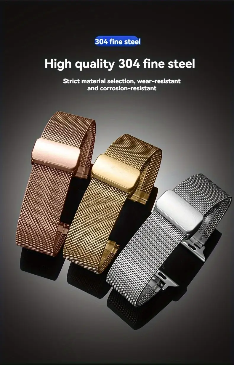 bracelets   en acier inoxydable pour for iwatch series ultra 9/8/se/7/6/5/4/3/2/1 - fermoir magnétique, bracelet en     à leau compatible avec les modèles 49 mm/45 mm/ /42 mm/41 mm/40 mm/38 mm détails 4