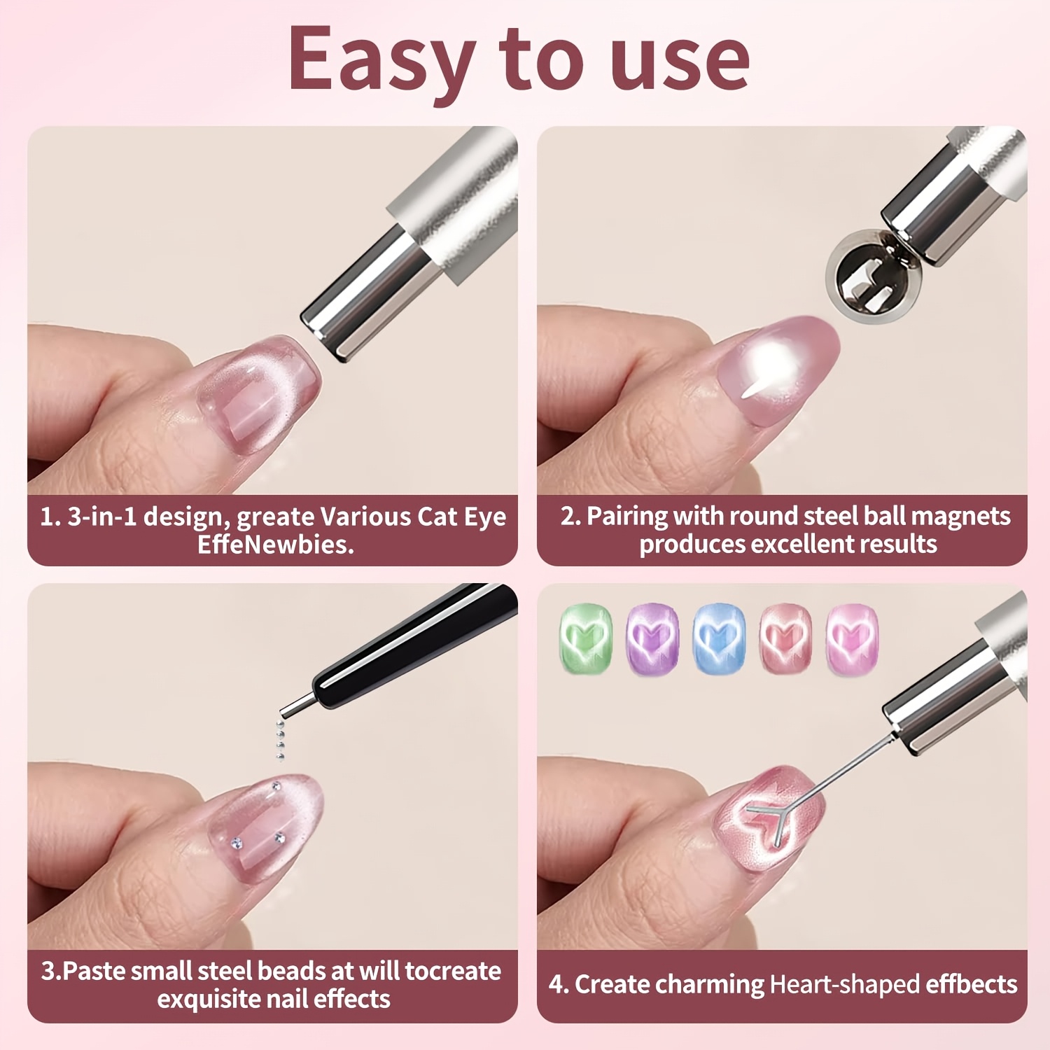 4pcs Cat Eye Nail Art Tool for Styling