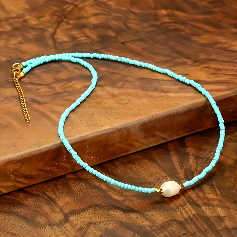 Bohemian Style Freshwater Pearls Beaded Necklace Set