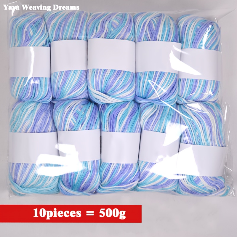 E-shop 10er-Pack Luxus-Mischgarn Set - 50G pro Stück, Farbverlauf Strickpullover, Weich und Hautfreundlich Geeignet für Pullover, Babydecken und Schals