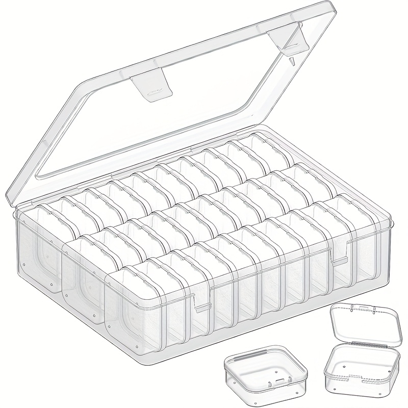 30 60pcs of small jewelry storage boxes and plastic storage boxes mini transparent jewelry storage boxes with opening and closing lids and rectangles for making   craft nails for bracelets Product details 4