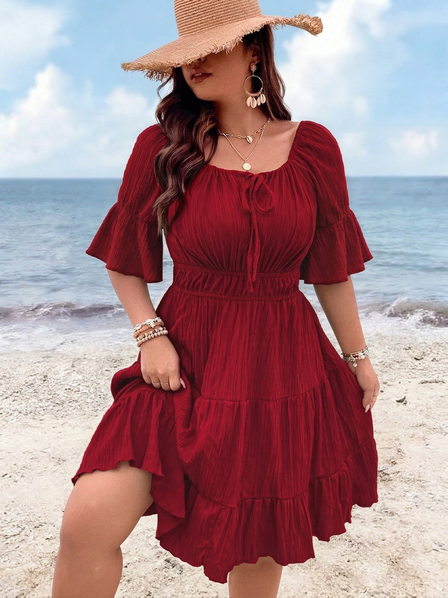 dress floral chiffon polyester Long Formal Floral Chiffon Fabric & Formal Fit Ma Womens spring outfit inspo Color:Brown Strapless Beaded Mini Dress
