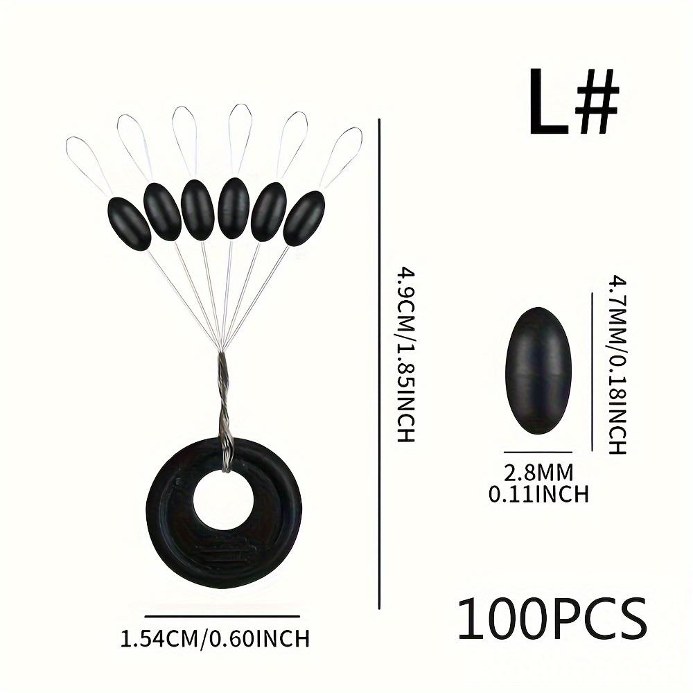 100pcs Rubber Space Beans Bobber Stoppers, Black, Float Stoppers, Accessories For Carp Fishing And Fly Fishing