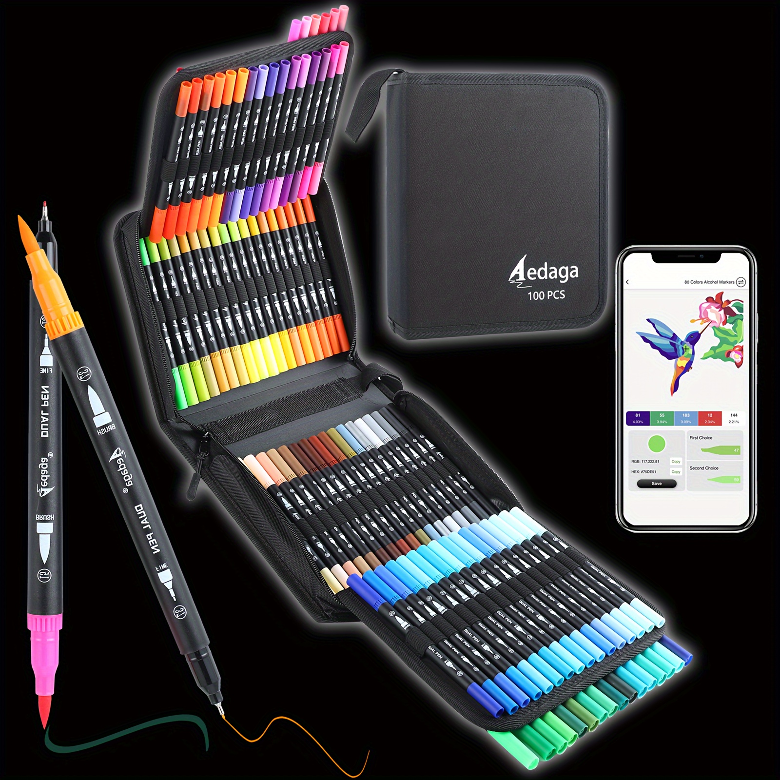 

Colors Dual Tip Brush Pens, Fine And Brush Tips Pens, Coloring Markers For Coloring Book Bullet Journaling Note Planner Hand Lettering.