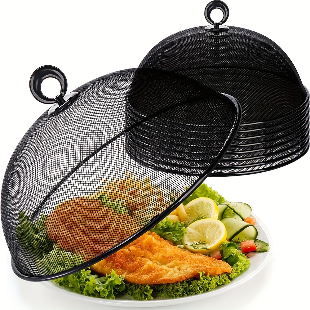 

1pc, Metal Mesh Food Cover Dome, Outdoor Picnic Plate Serving Tent, Protective Food Screen Umbrella For Table, Bbq, Garden, Camping, And Plant Seed Guard