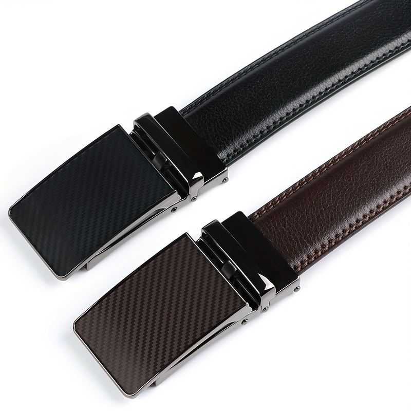 2pcs Stylish Cowhide Belts with Automatic Buckles for Everyday Use