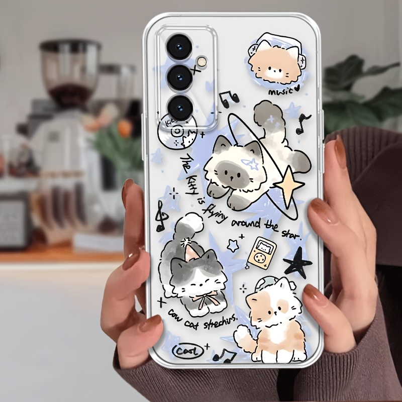 TEMU Чохол для телефону - Цей прозорий чохол розроблений для моделей Samsung Galaxy, включаючи серії від A04 до A35 та серії від S21 до S25, з милим