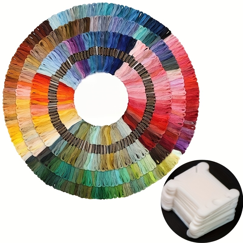 74/224pcs Polyester Embroidery Thread Set with Winding Cards