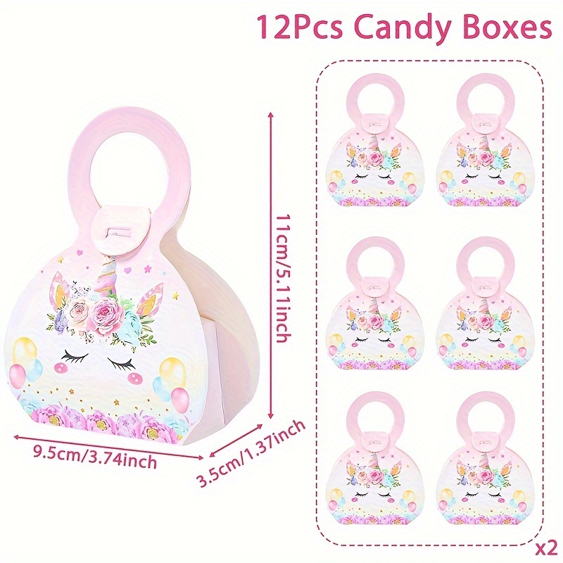 TEMU 12pcs,animal Theme Gift Box,pink Handheld Boxes,paper Handheld Packaging Boxes,baby Shower Weeding Party,anniversary Day,bridal Shower