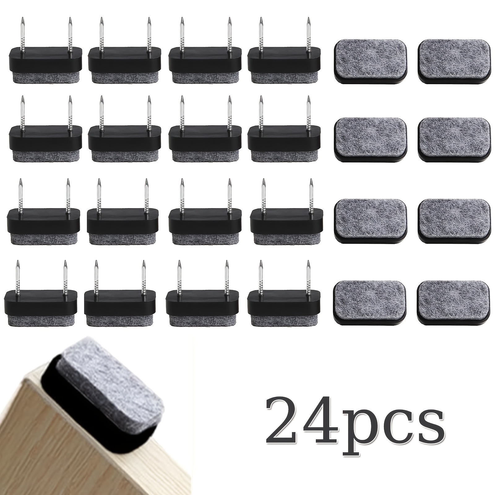 Image of 24pcs Thickened Felt Pads | Self-adhesive Furniture Floor Protectors, Silent Chair Glides And Hardwood Floor Protection, Scratch-resistant And Easy To Move