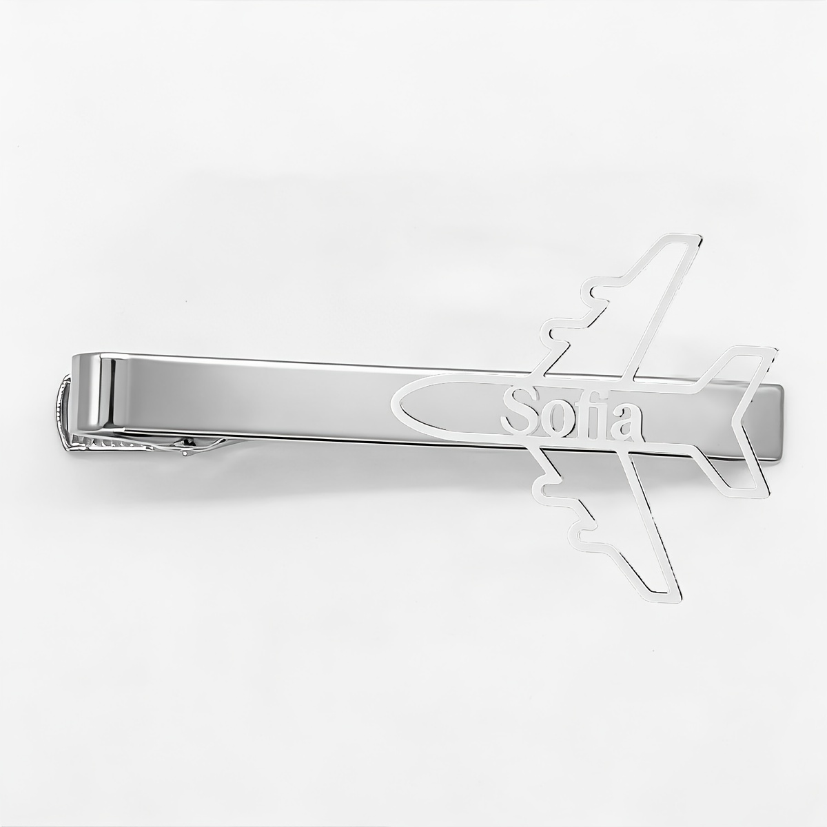 TEMU Clip de corbata personalizado con placa de identificación de avión, 1 pieza; Clip de corbata con letra personalizado para hombre; Joyería