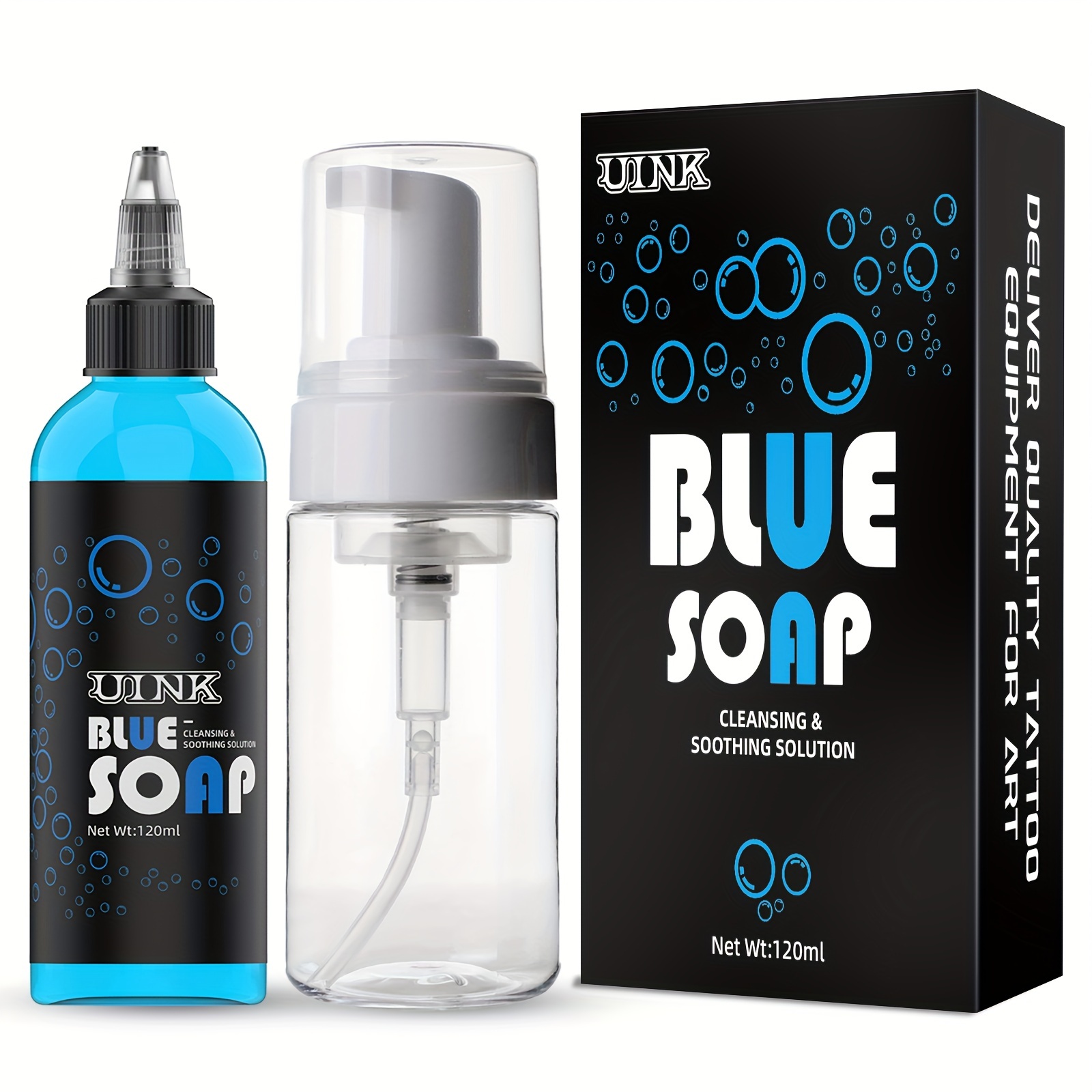 TEMU Uink 120ml Tattoo Set With Mousse Bottle Tattoo Auxiliary Tool Large Capacity Tattoo