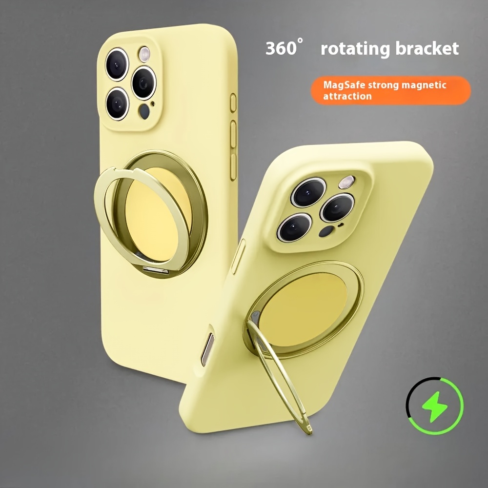 TEMU Phone Case: Leisure 360-degree Rotating Stand Case With Raised Camera Protection, Liquid Silicone Protective Cover. In . Suitable For Iphone 16
