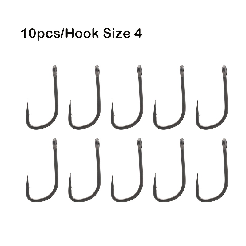 TEMU 10X Karper Vissen Rechte X Haak Medium Lange Schacht Micro Barbeel PTFE Coating Haakmaat 2 4 6 voor Karper Vissen End Tackle