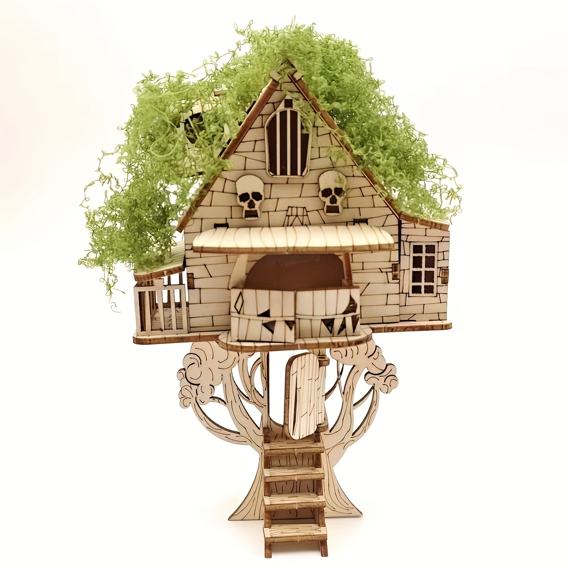 

Wooden 3d Horror Treehouse Puzzle Set, Creative Diy House Modeling, Unique Decorative Ornament.