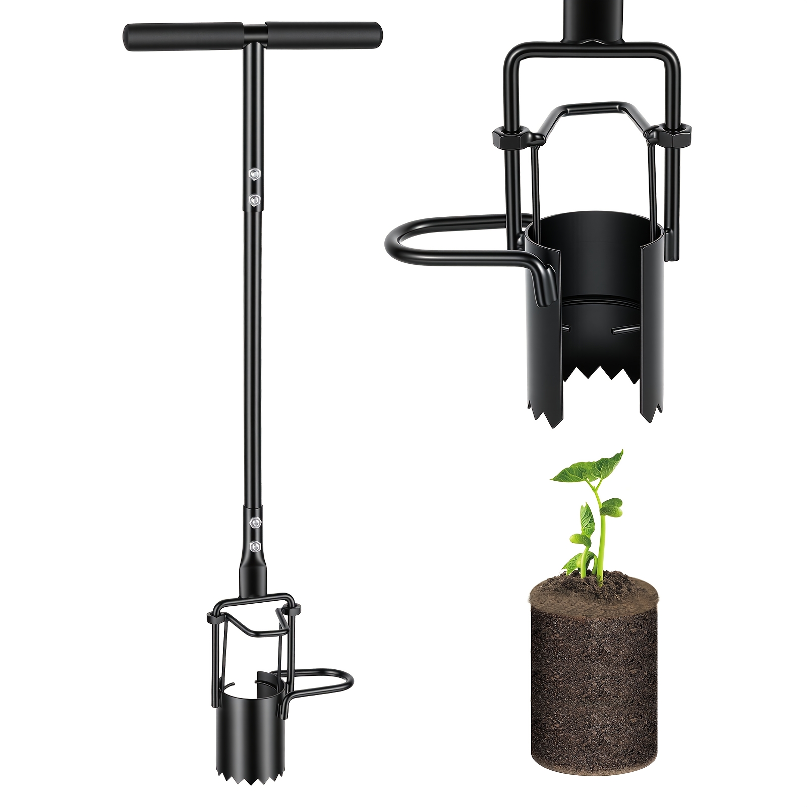 Image of Bulb Planter With Non-slip Grip, Lawn Replanting/weeding/vegetable Planting Universal Soil Sampler