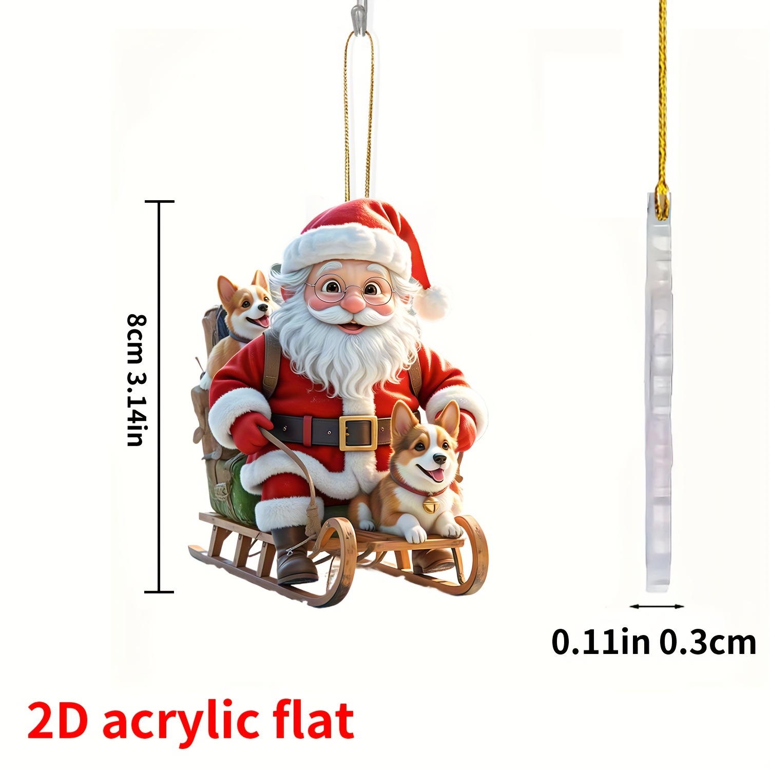 Santa Claus Car Mirror Charm - Christmas Decor