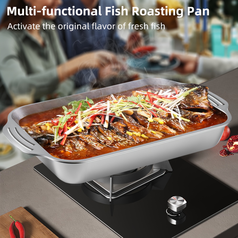 

2sets Rectangular Steel Lid, , Container , , Grilling , Pot, Induction Cooker , Multifunctional Safe Grilling , Suitable For , Restaurant, Camping, Universal