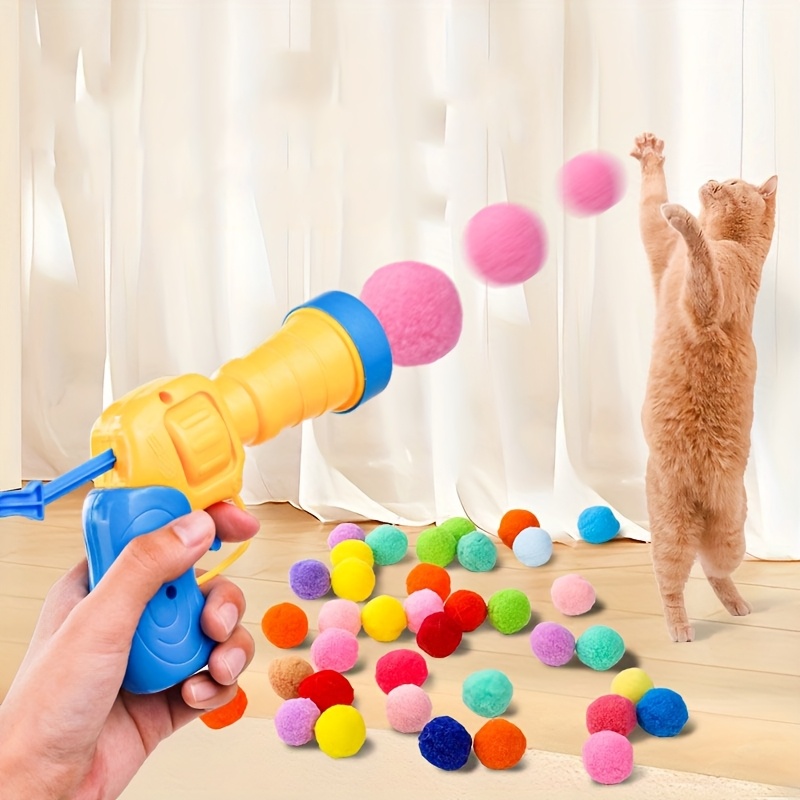 Giocattolo Lanciapalle Per Gatti Con 50 Palline - Interattivo, Silenzioso, In Peluche - Foto 3
