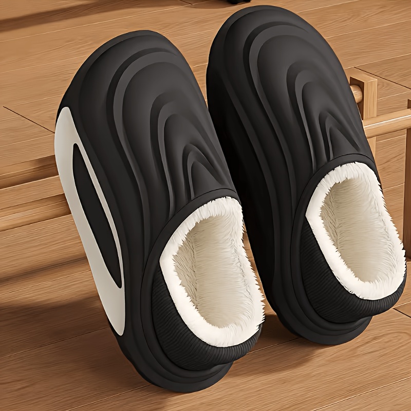 TEMU Men Women Comfortable Slippers | Soft And Comfortable, Indoor Outdoor Dual Use, Wearable Autumn Winter, Unisex, Solid Color Fleece Design,