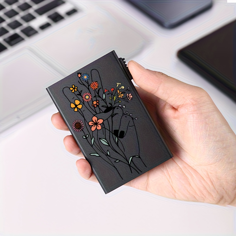 Women's Rfid Blocking Credit Card Holder - Slim Metal Pop-up Wallet With Elegant , Organizer For Everyday Use, Travel & Shopping, Wallet Card Holder, Sleek , Highquality