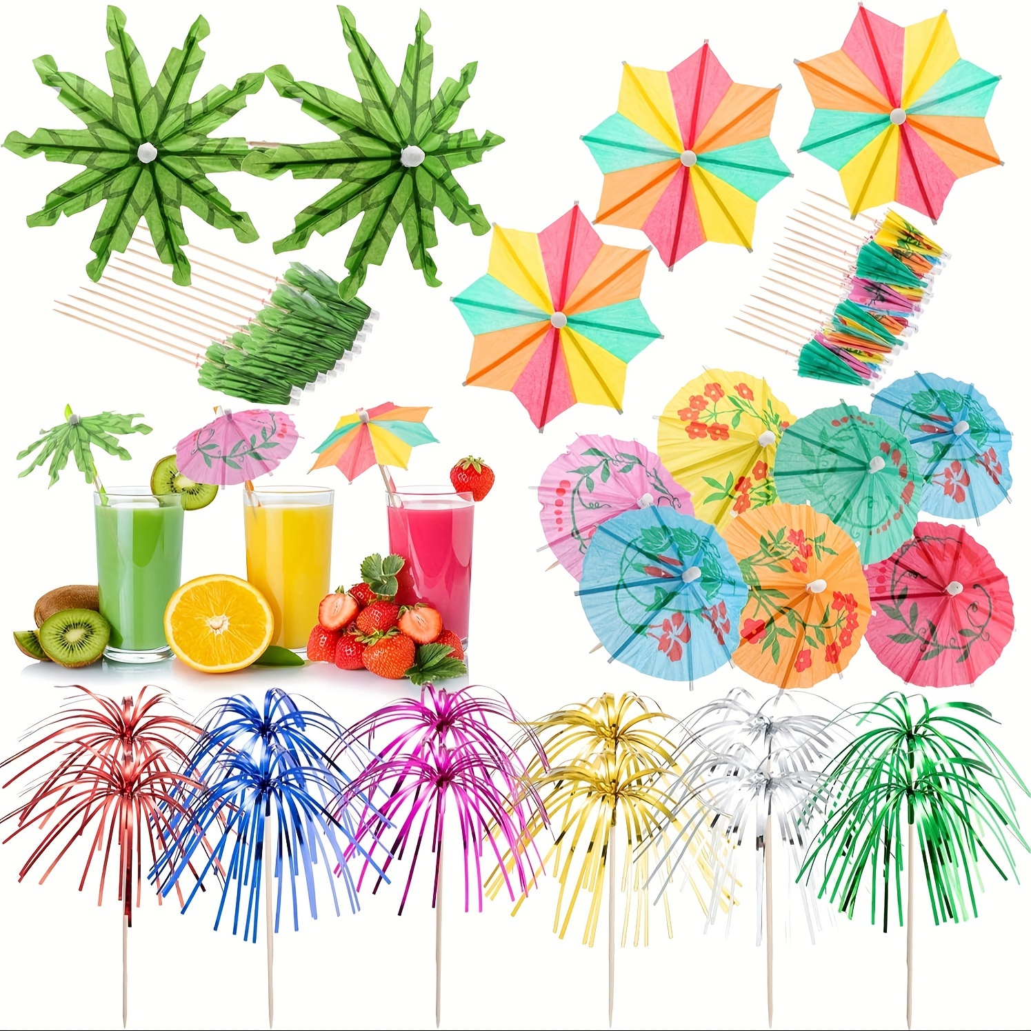 ZZLZX 50PCS Coconut Decorative Stirring Sticks Tropical Ice