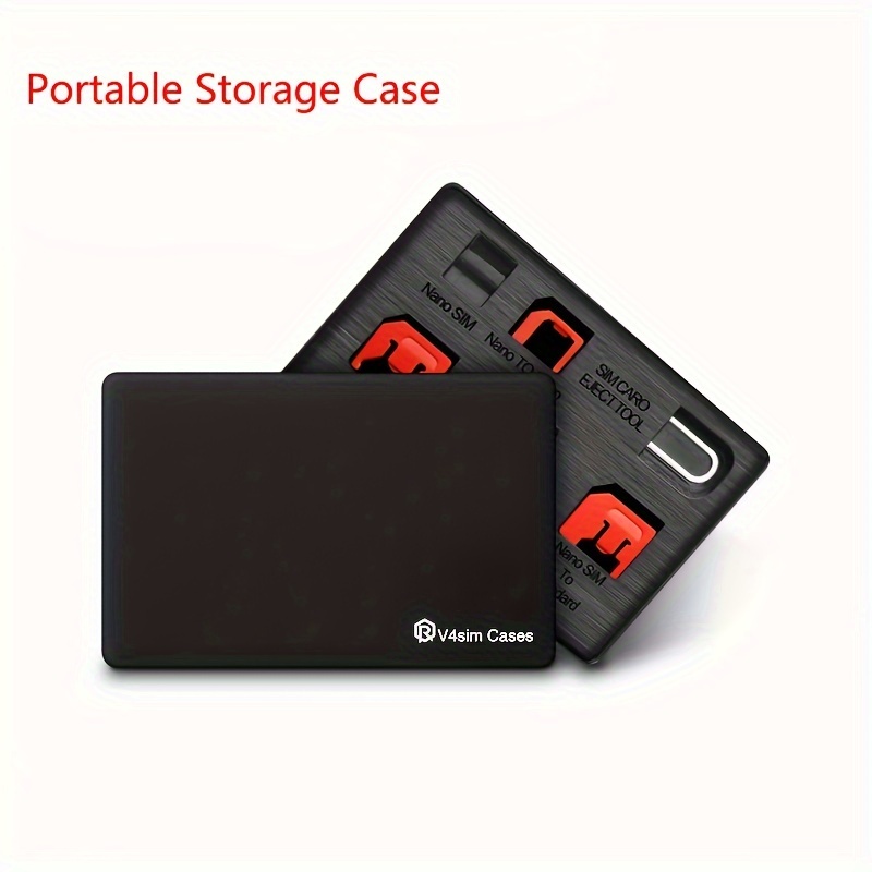 Sim Card Adapter Set & Nano Sim Card Holder Case With Lphone Pin Needle, Slim Credit Card Size For Wallet, Storage Case