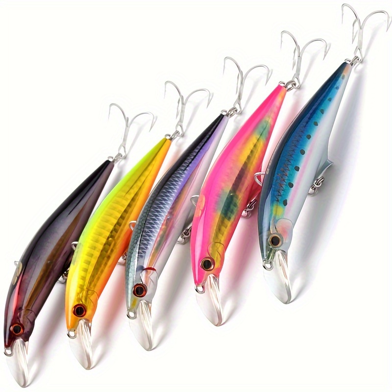 

3pcs/box Big Sinking Minnow Lure, Bionic Hard Bait For Long Distance Casting, Sea Fishing Tackle For Perch Bass Trout
