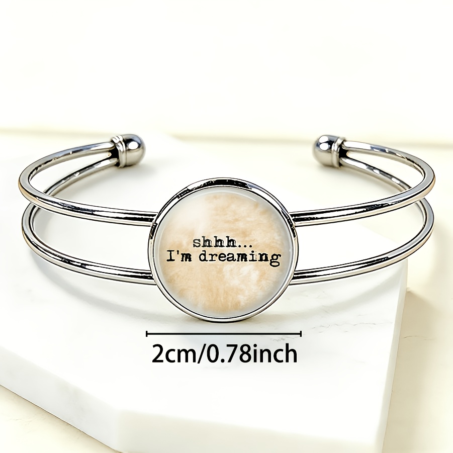 Women's Adjustable Open Bangle with Shhh Design