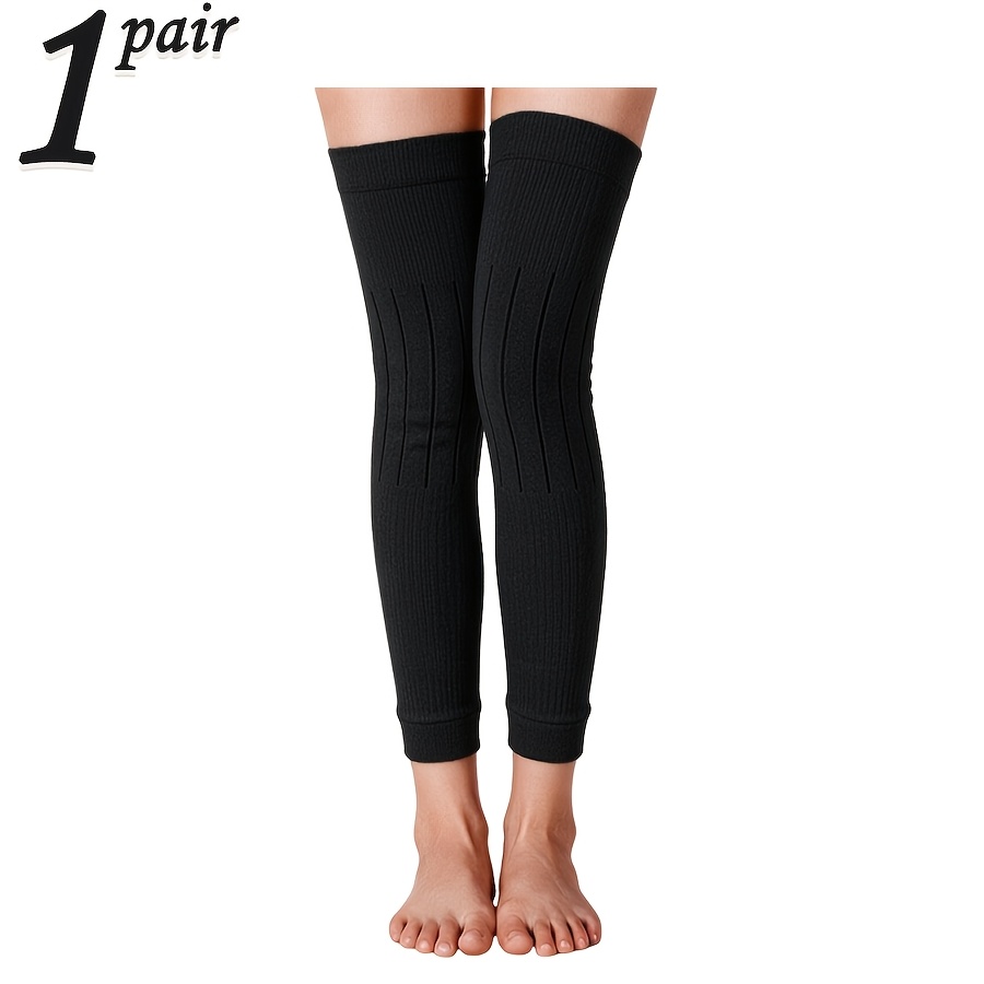 TEMU 1 Pair Of Long Cold-proof Leg Warmers For Women, Extended Length To Cover Upper And Lower Legs Without Shifting During Prolonged Wear, Knee-high