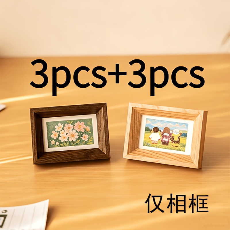 TEMU 4pcs/6pcs 3-inch Mini Photo Frame Set, , Displaying Photos, Blank Frames For Showcasing Collections, An For Couple Photos, Small Decorative