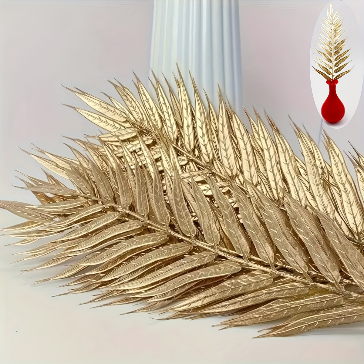 

10pcs/pack Golden Leaves Are Suitable For Vase Decoration, Home Decoration, Valentine's Day Decoration